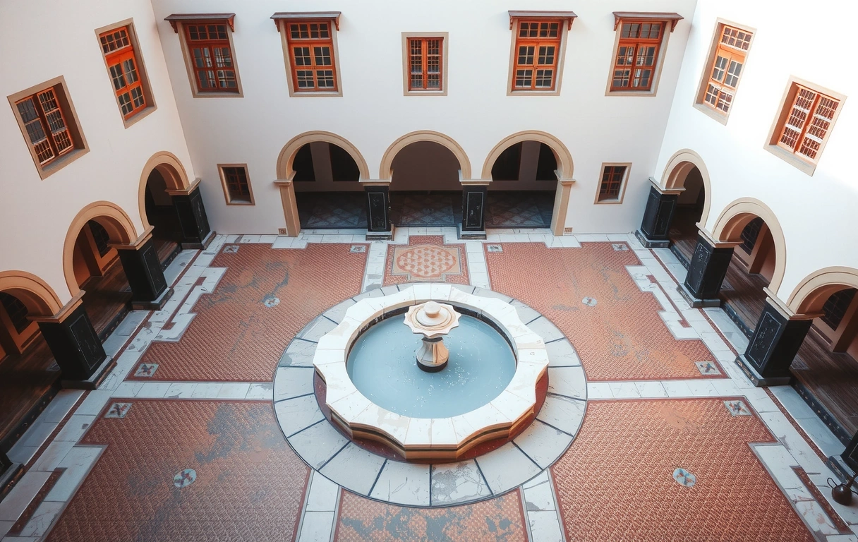 Zoxazv Analytics office-inspired courtyard
